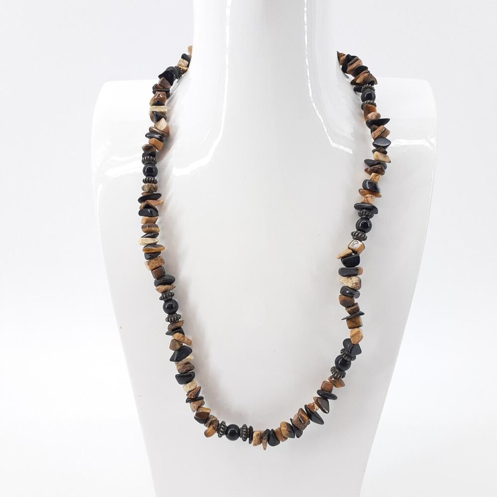 Women's brown stone necklace Women's brown stone necklace